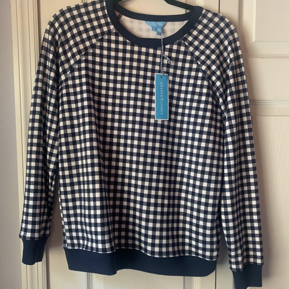 Draper James Natalie Gingham Sweatshirt NWT S